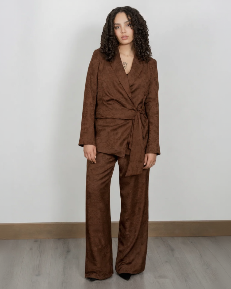Ensemble Satin Jacquard Chocolat