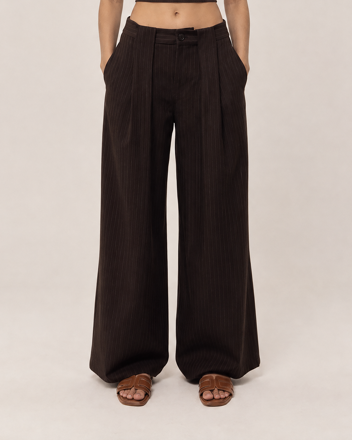 Pantalon Alan – Marron Rayé