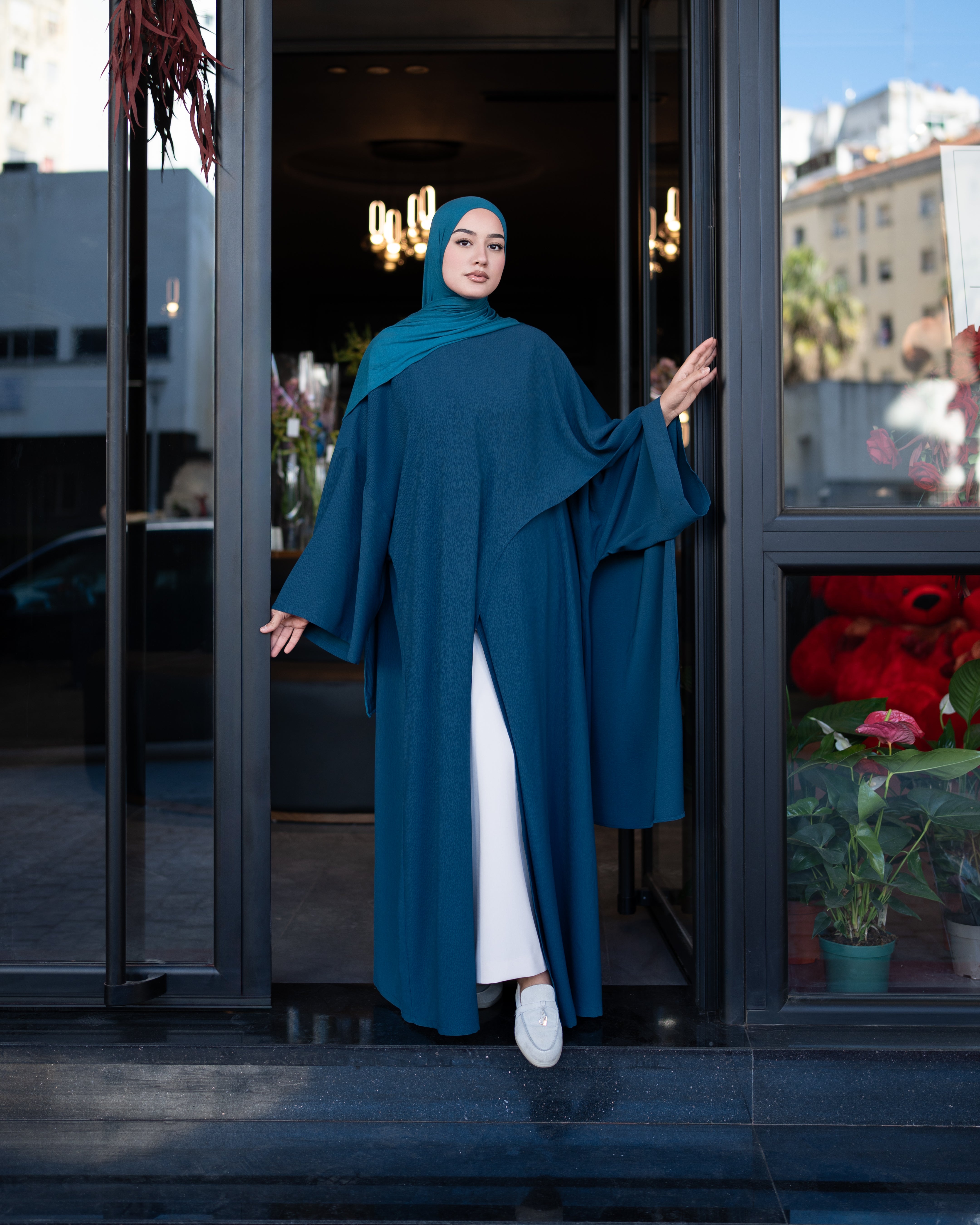 ABAYA ROSE TURQUOIS