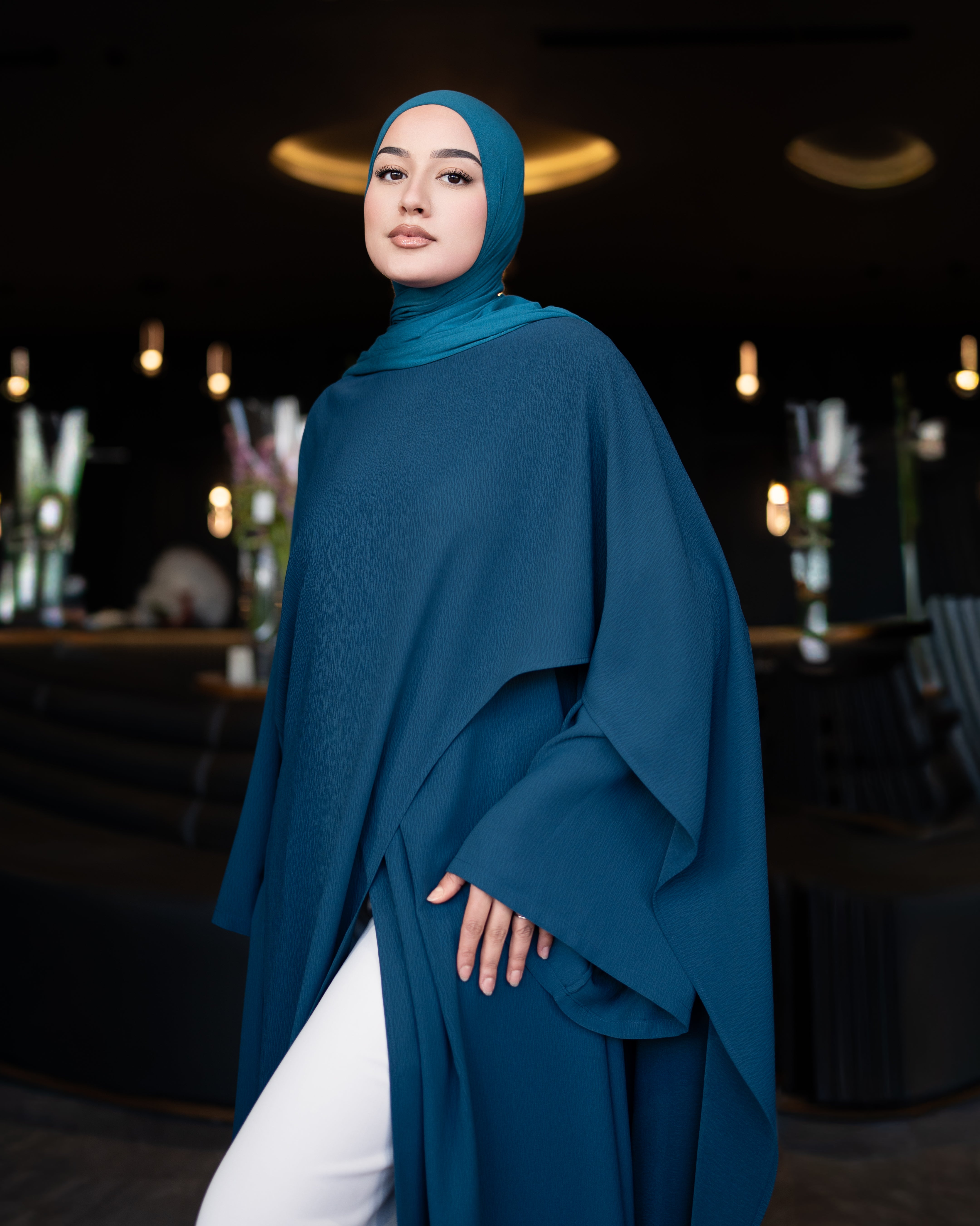 ABAYA ROSE TURQUOIS