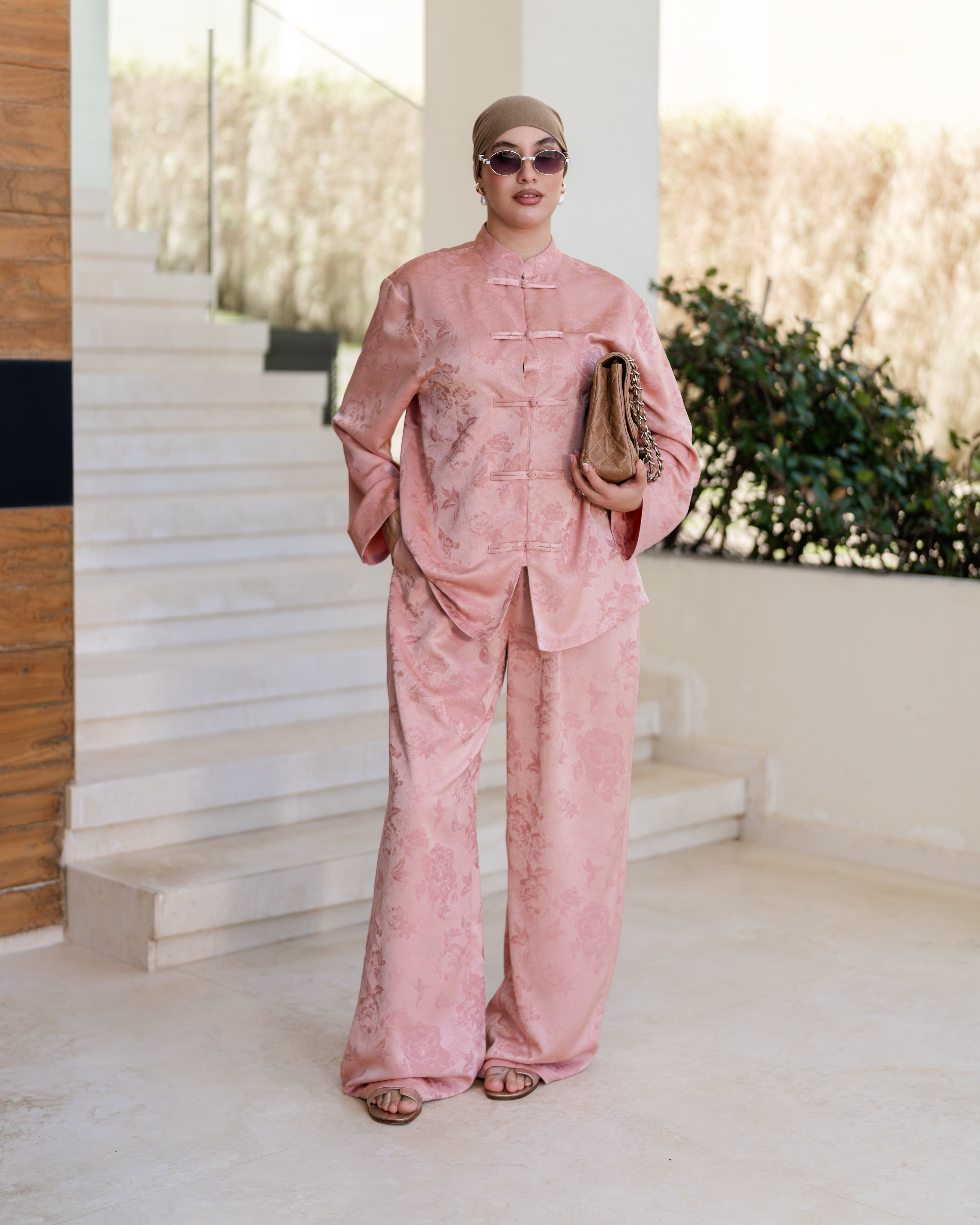 Ensemble Satin Jacquard SAUMON