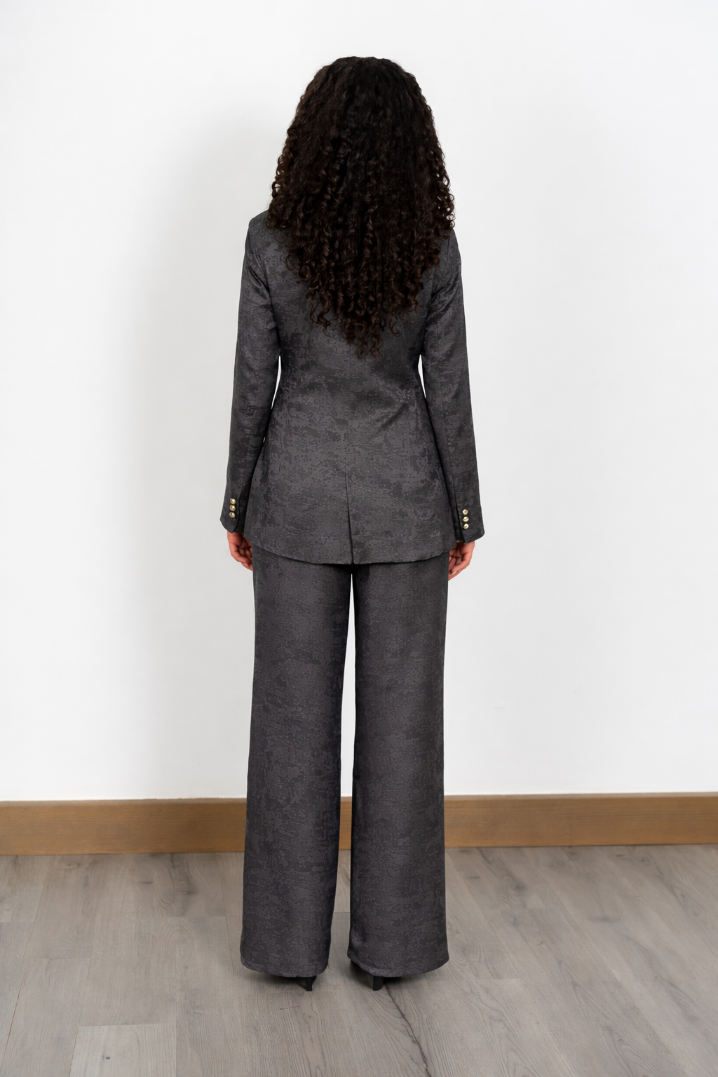 Ensemble Satin Jacquard Charcoal grey