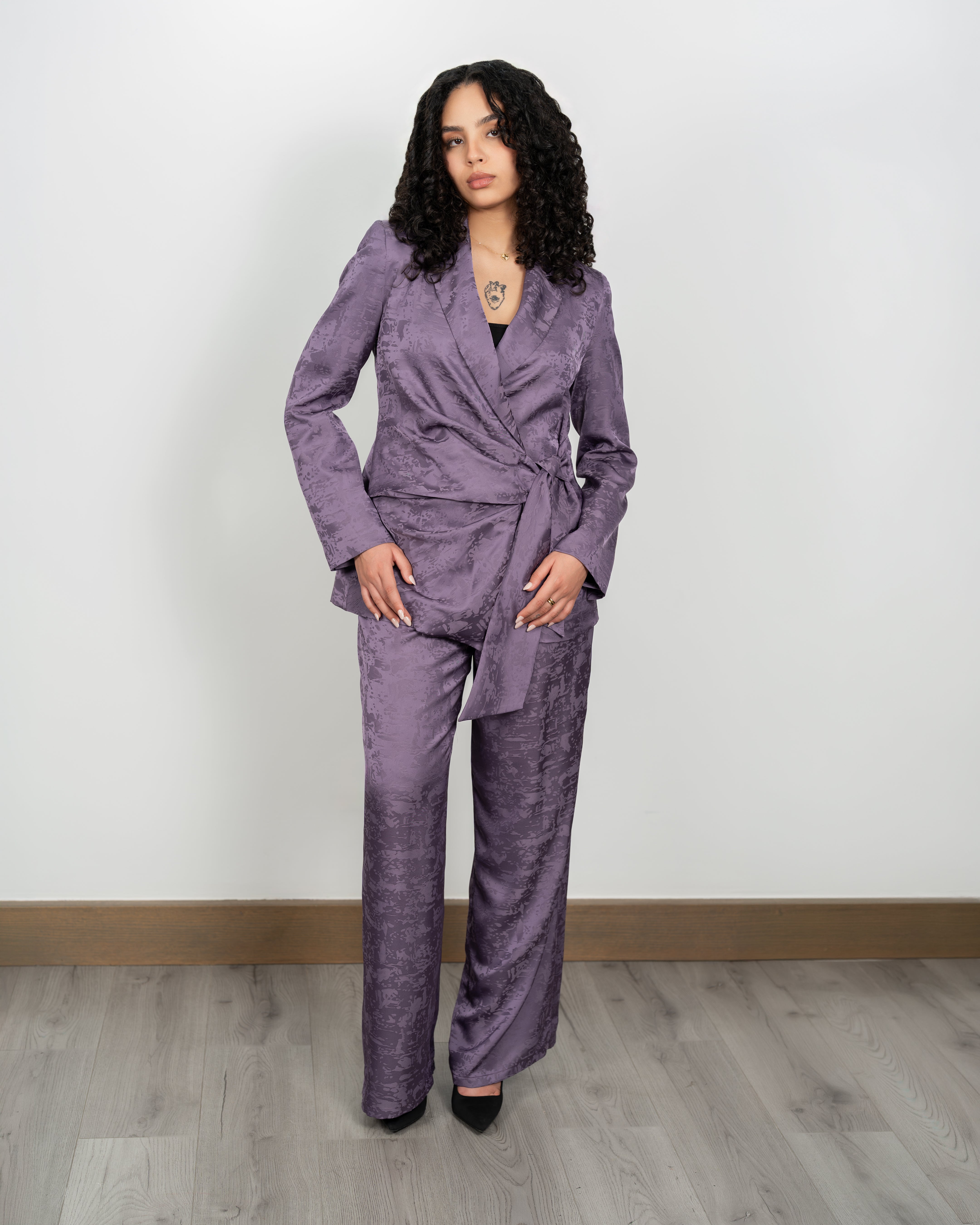 Ensemble Satin Jacquard "Lavender Muse"