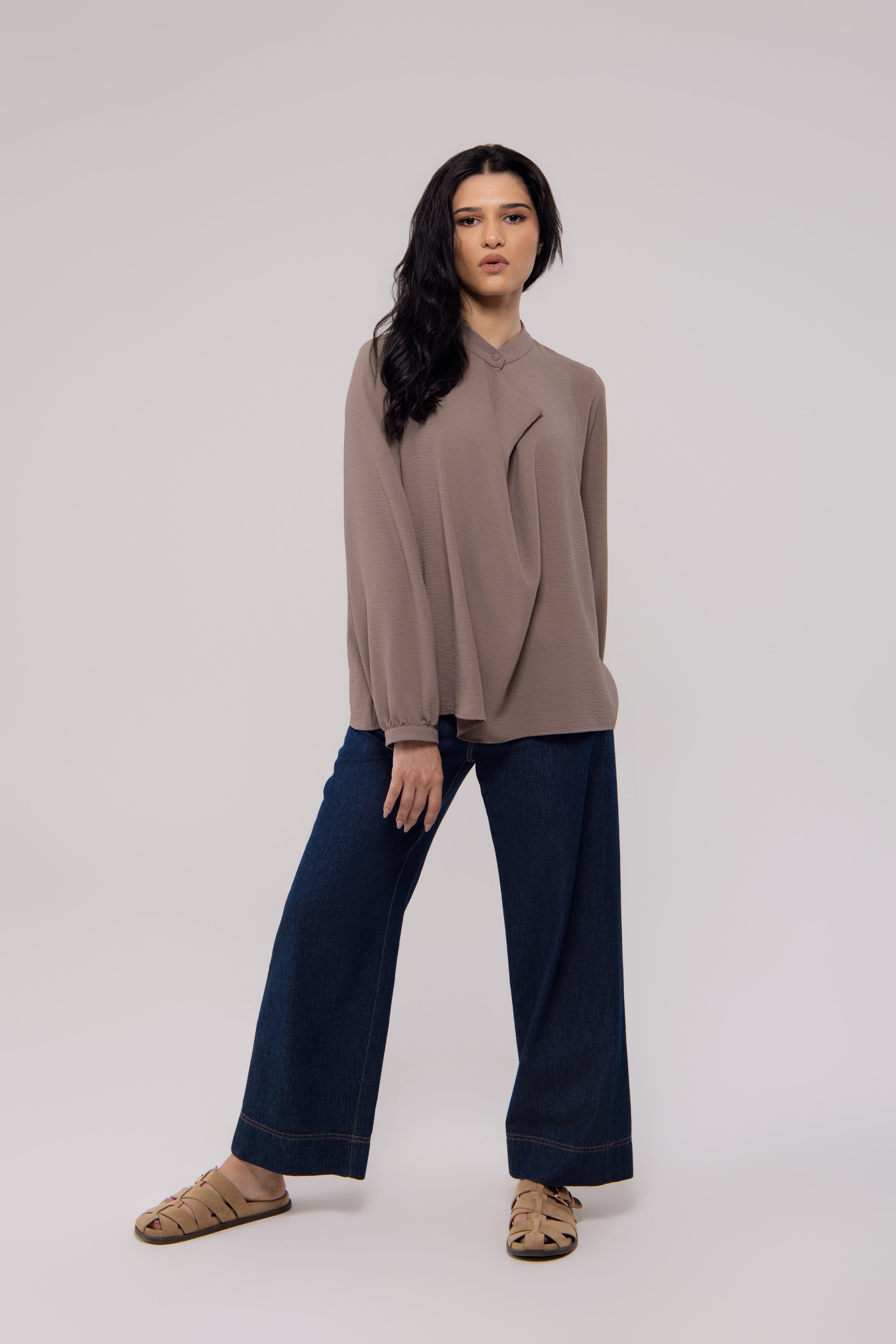 Top Drapé Taupe