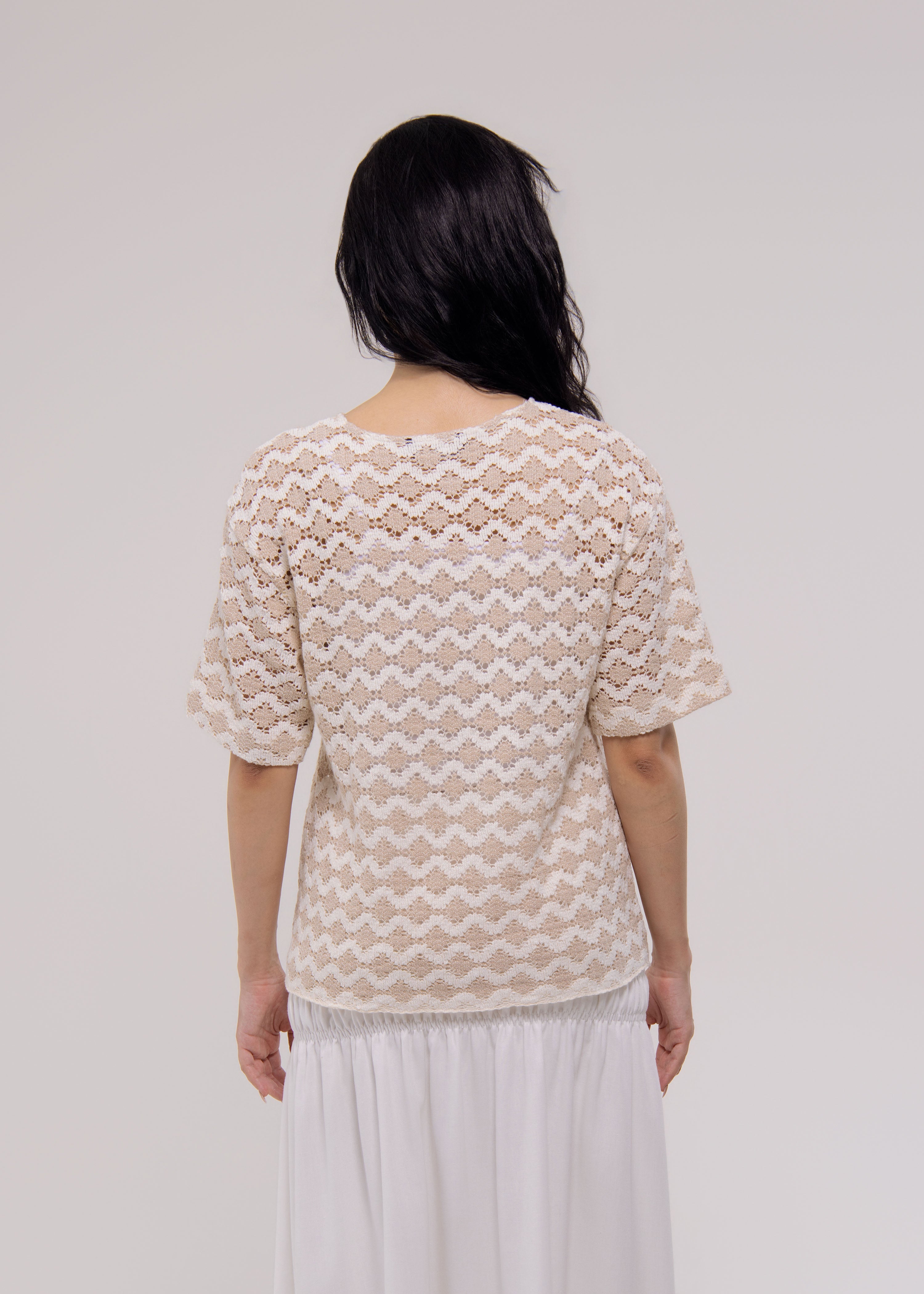 Top Macramé – Sable Naturel