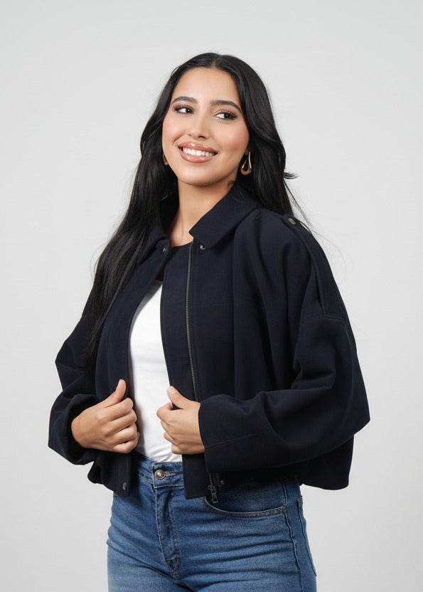 BOMBER CROP NAVY