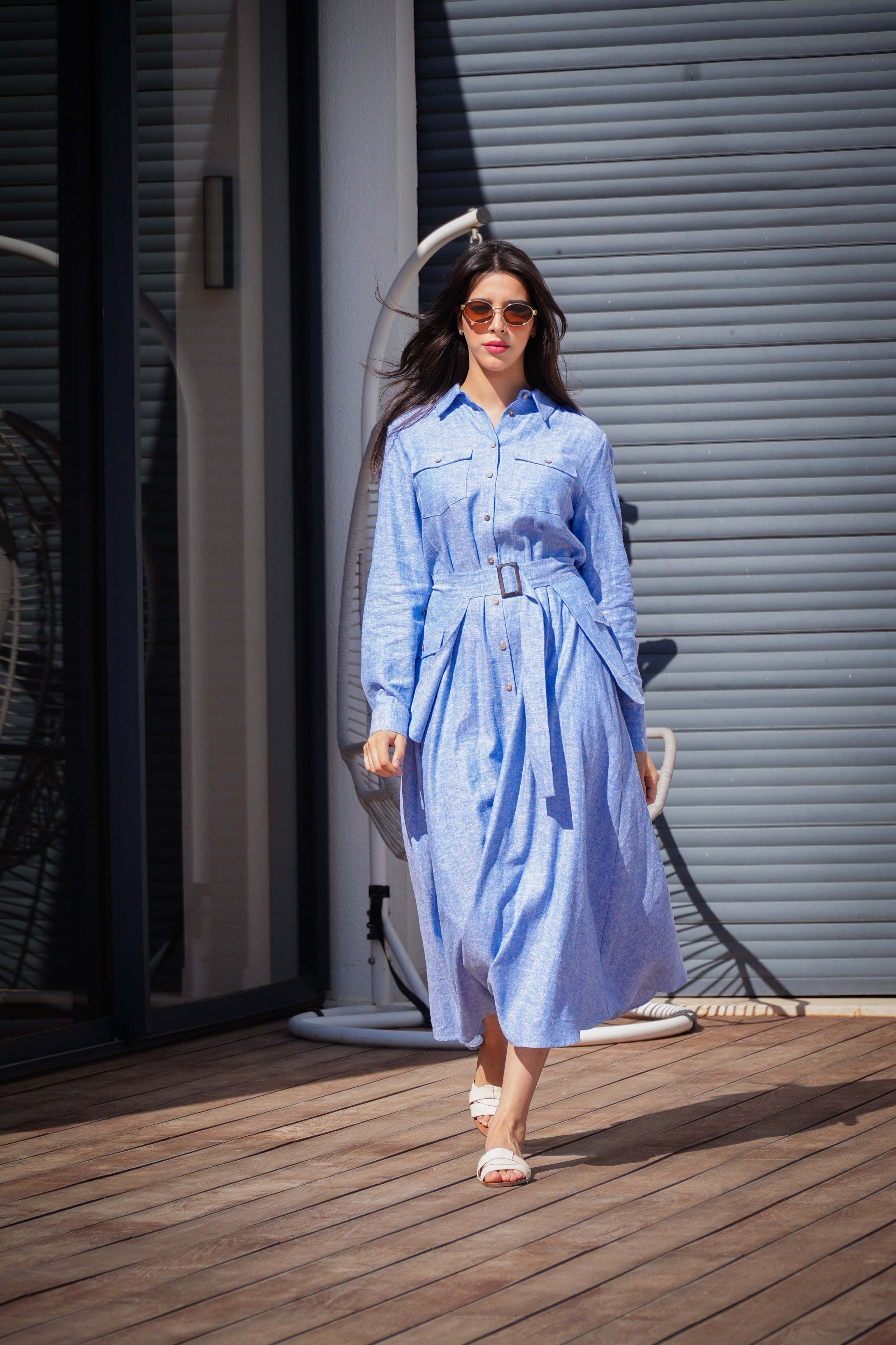 Robe chemisier chambray