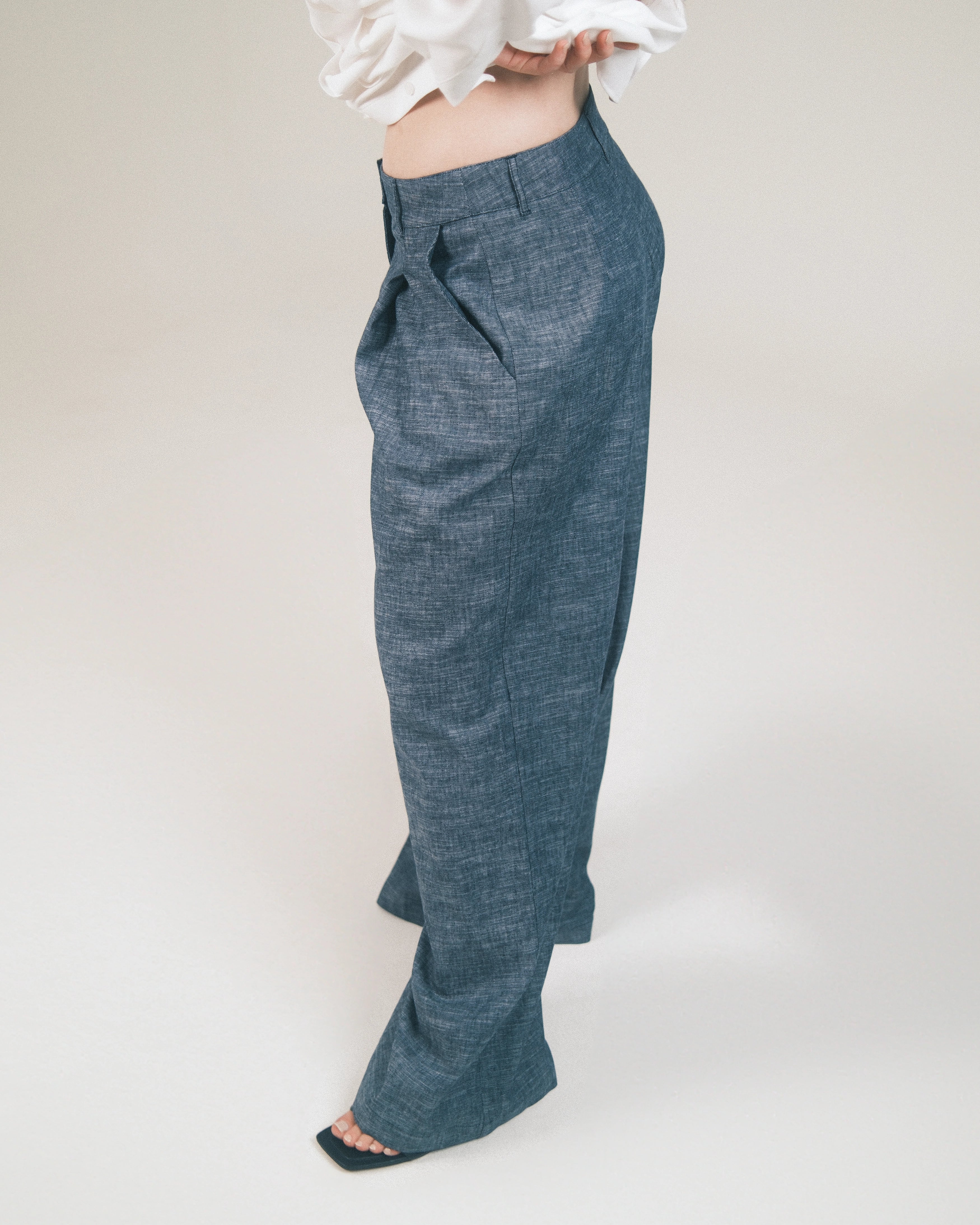 Pantalon Palazzo Chambray
