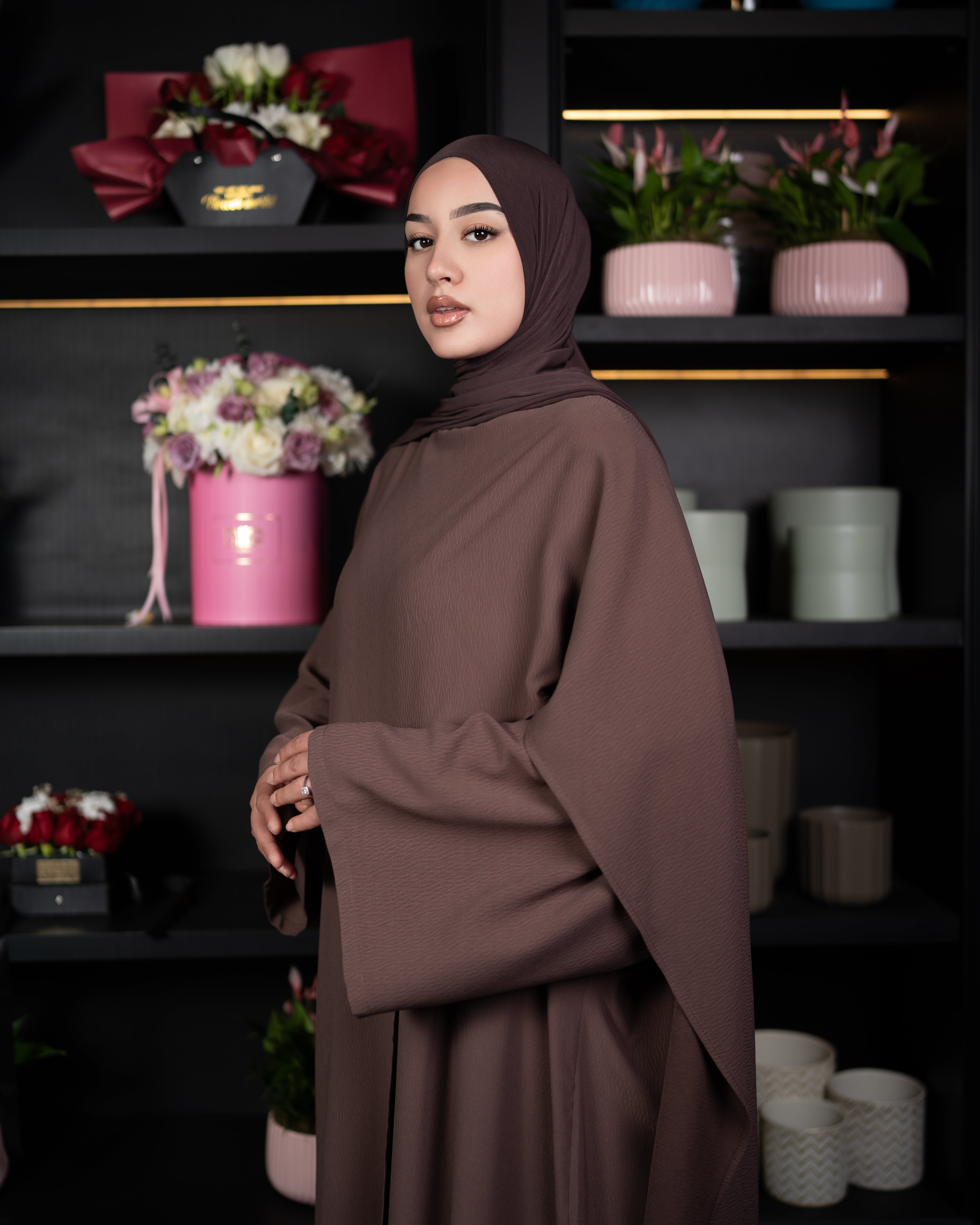 ABAYA ROSE CHOCO