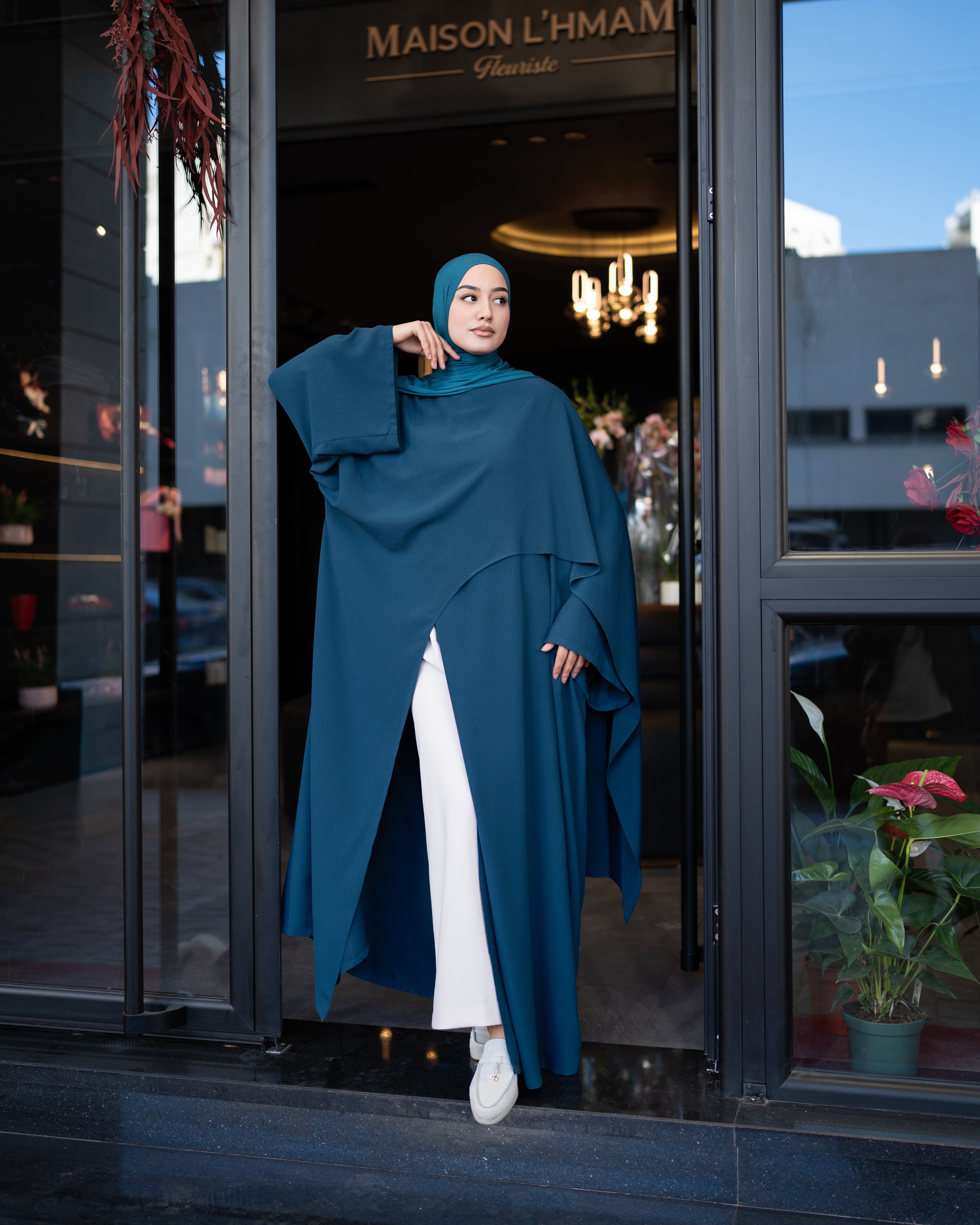 ABAYA ROSE TURQUOIS