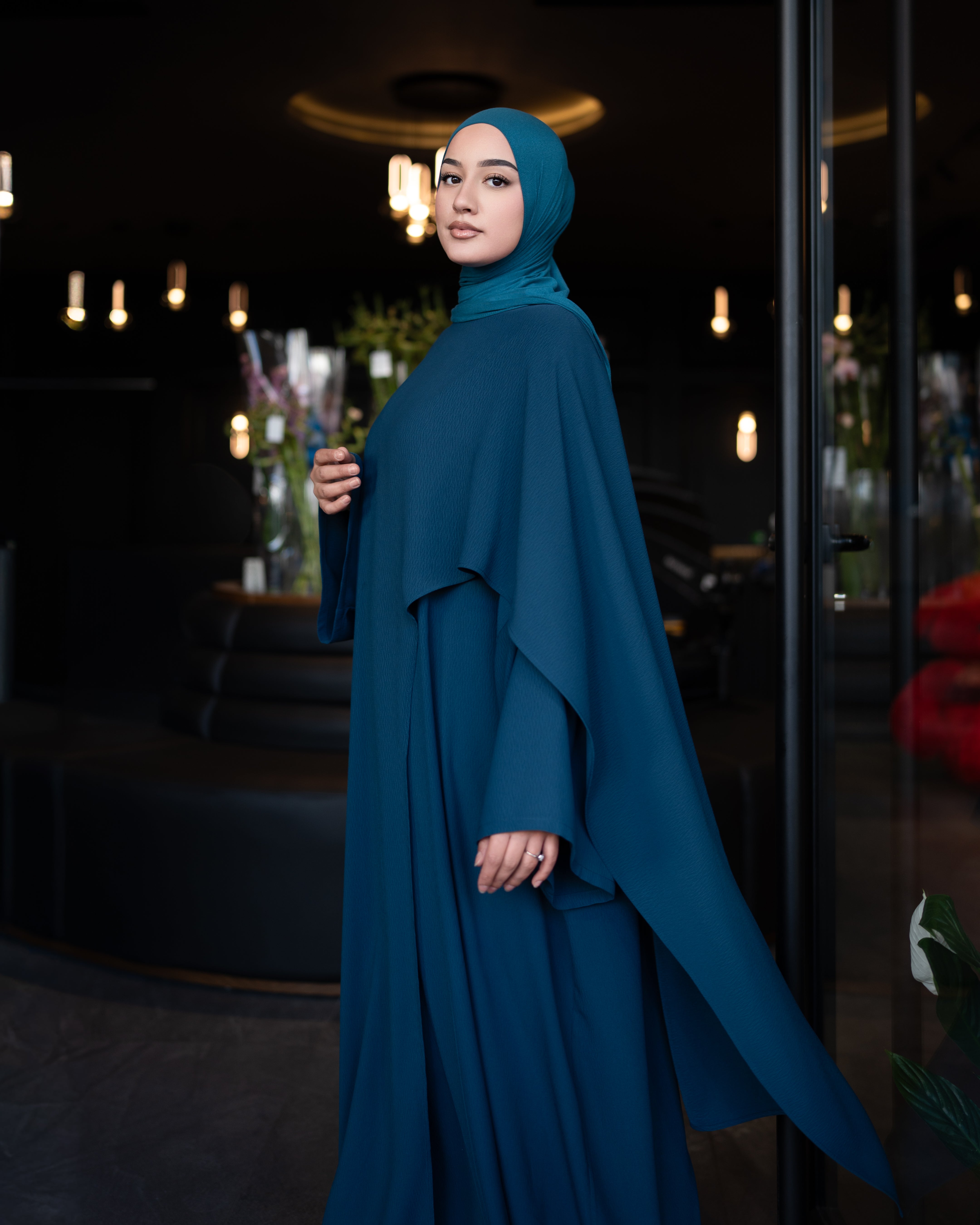 ABAYA ROSE TURQUOIS