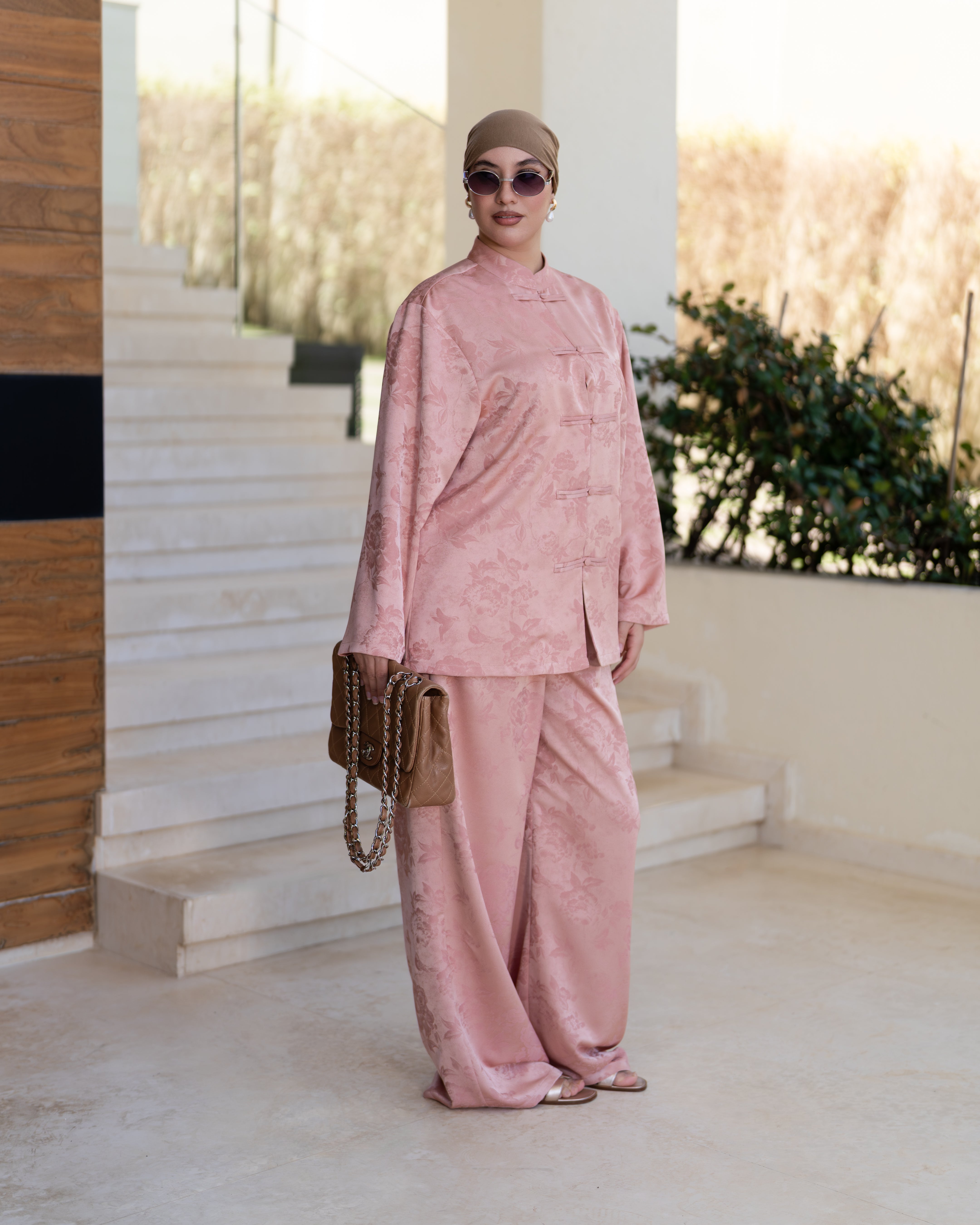Ensemble Satin Jacquard  SAUMON