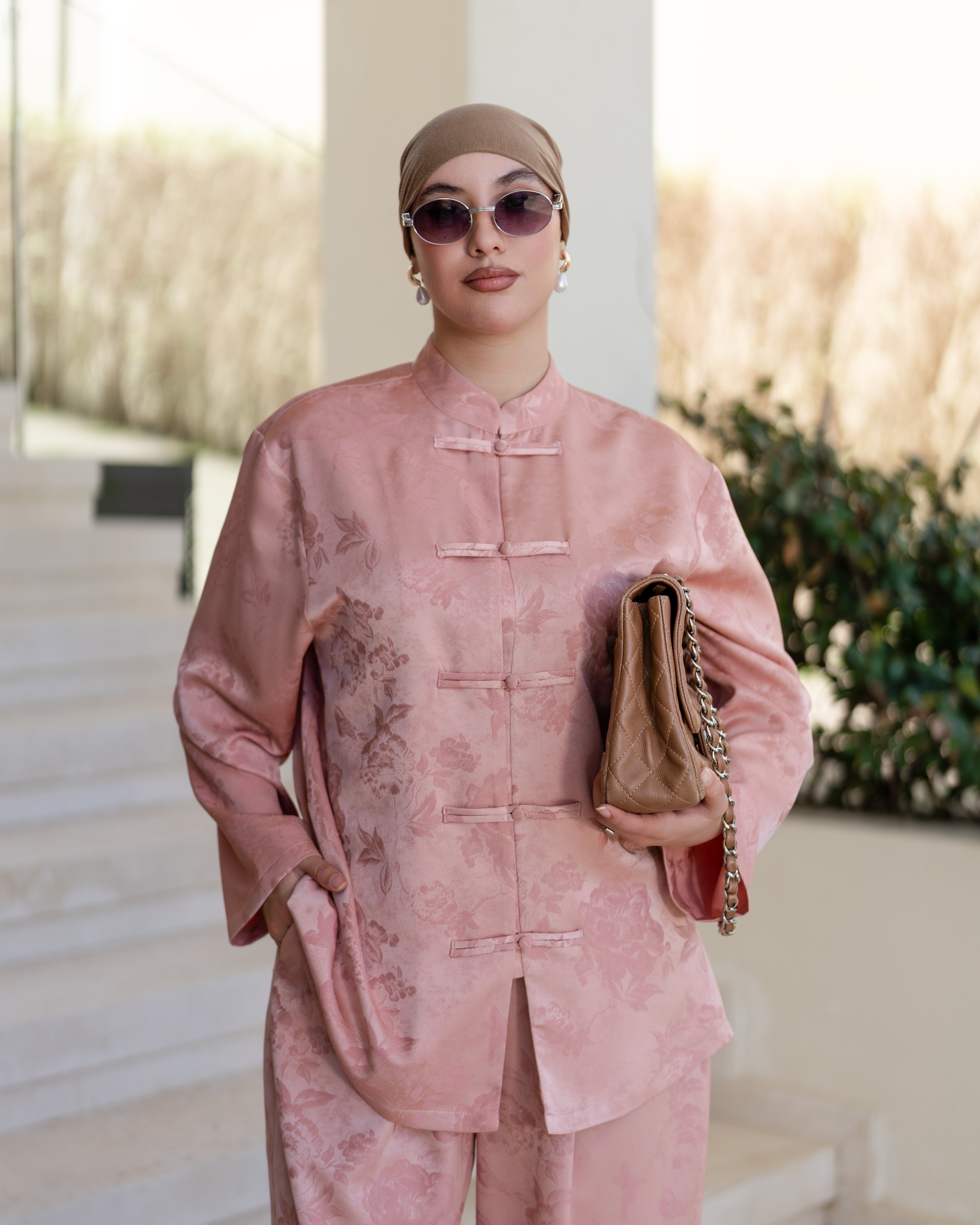 Ensemble Satin Jacquard  SAUMON