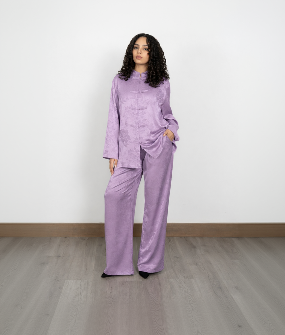 Ensemble Satin Jacquard  lavender