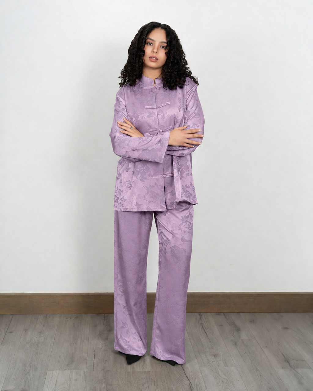 Ensemble Satin Jacquard  lavender