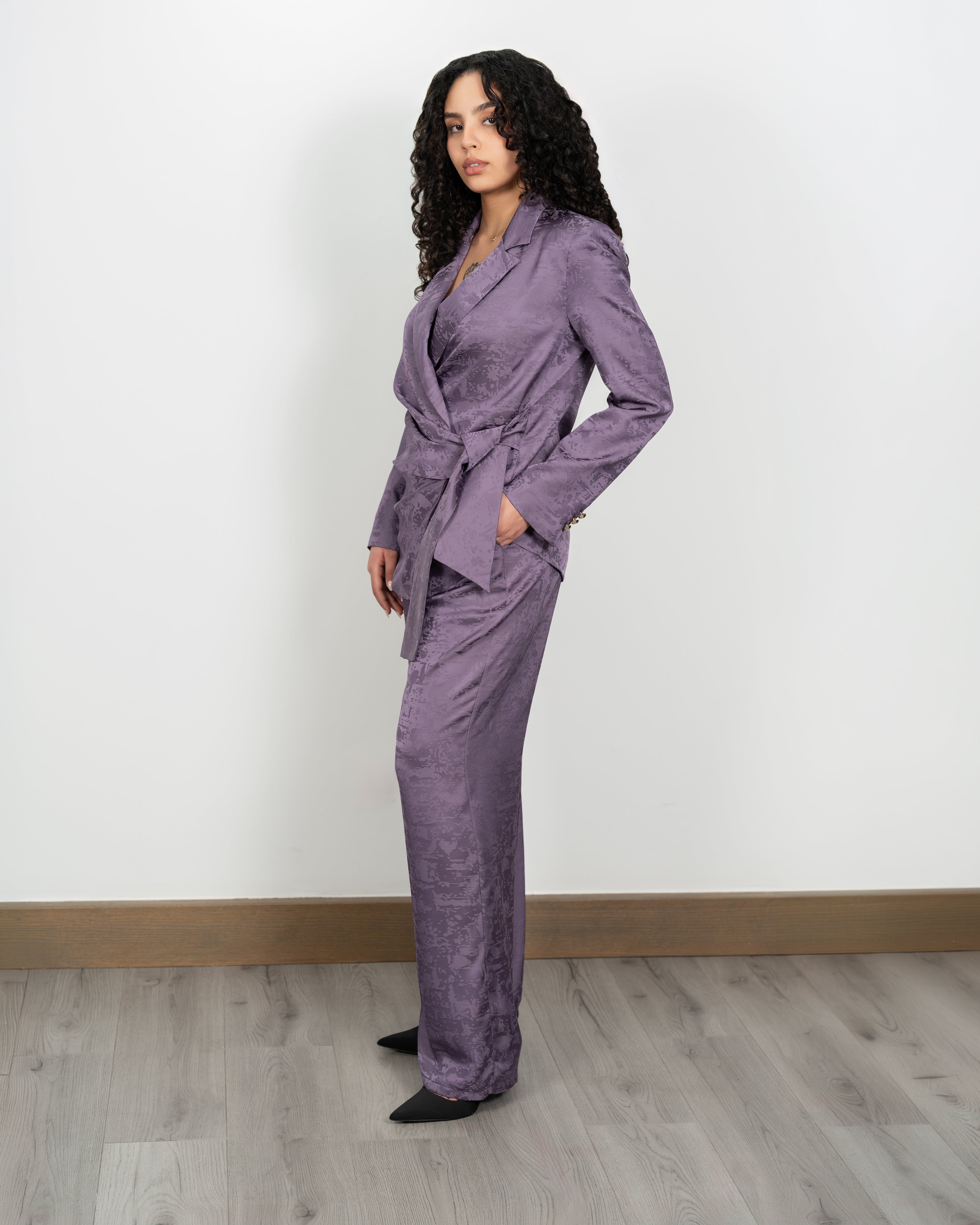 Ensemble Satin Jacquard "Lavender Muse"