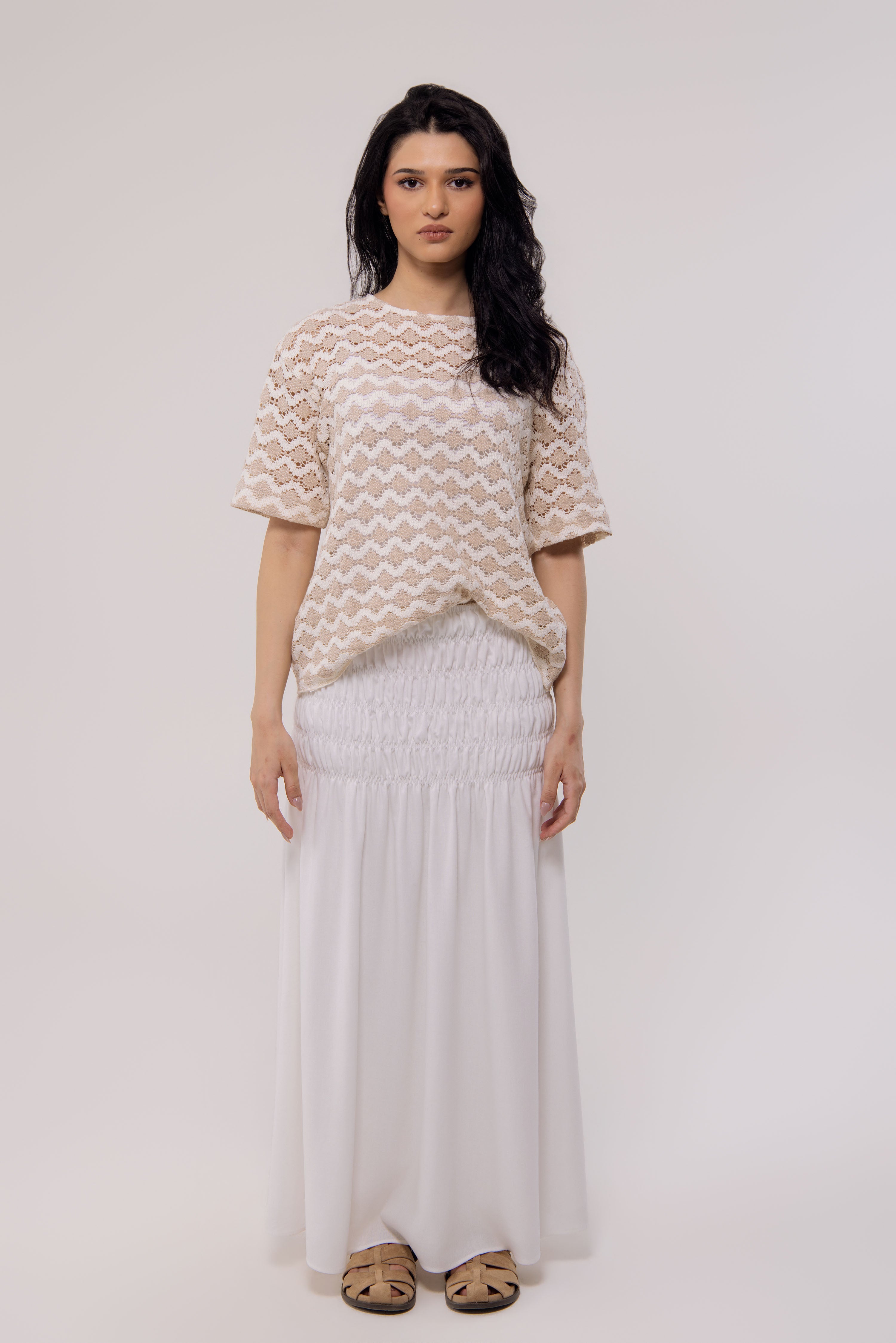 Top Macramé – Sable Naturel
