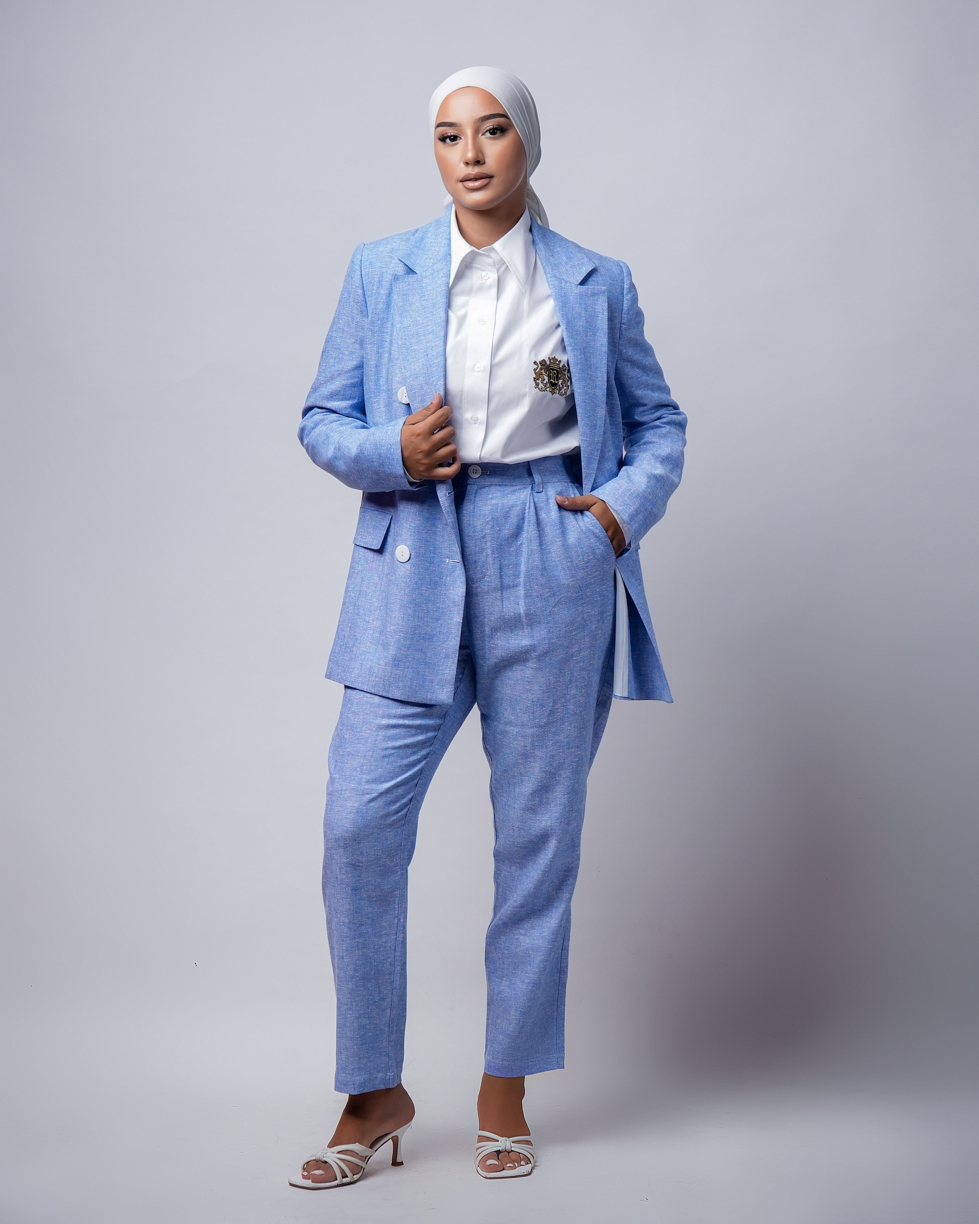 Ensemble lin chambray
