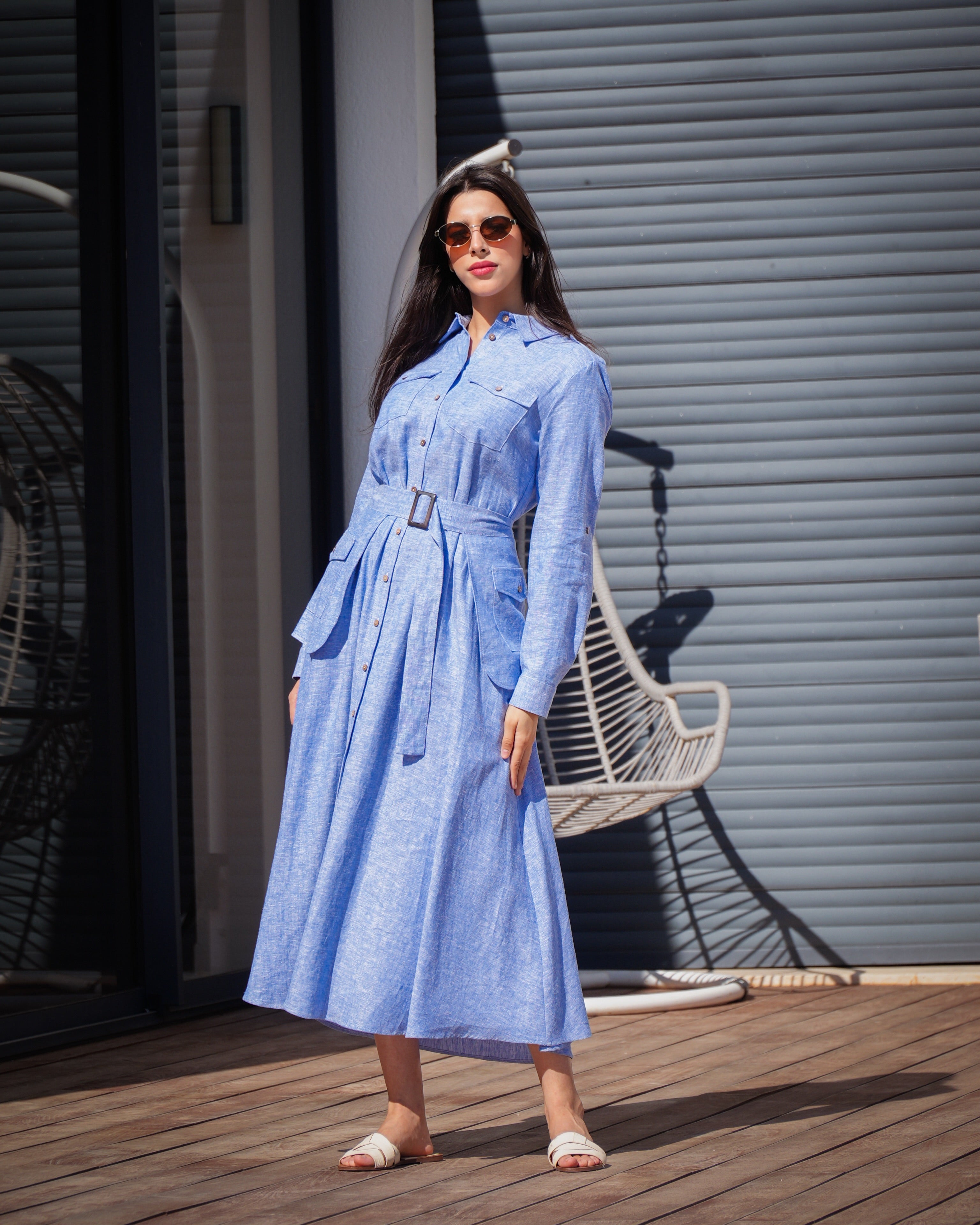 Robe chemisier chambray