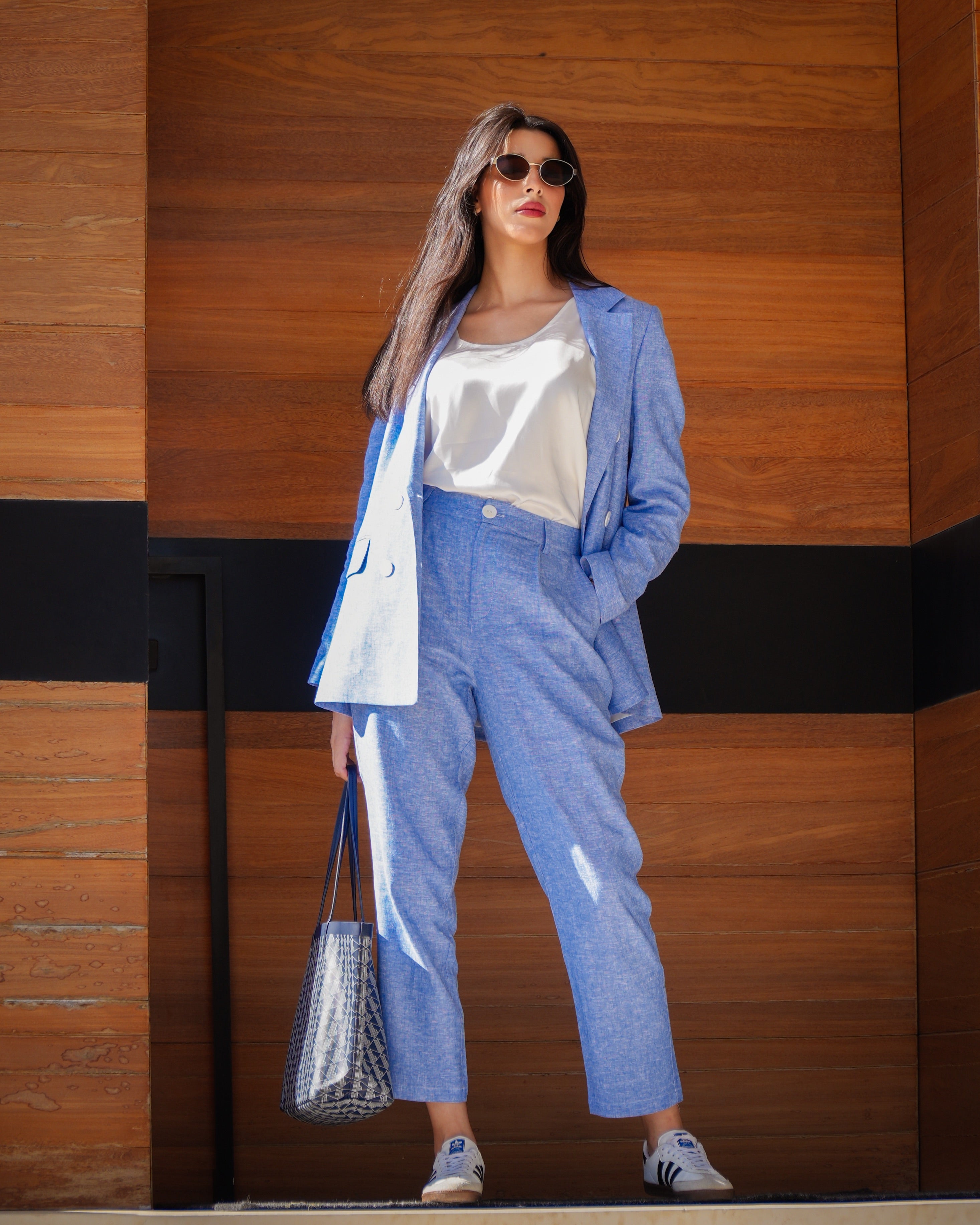 Ensemble lin chambray